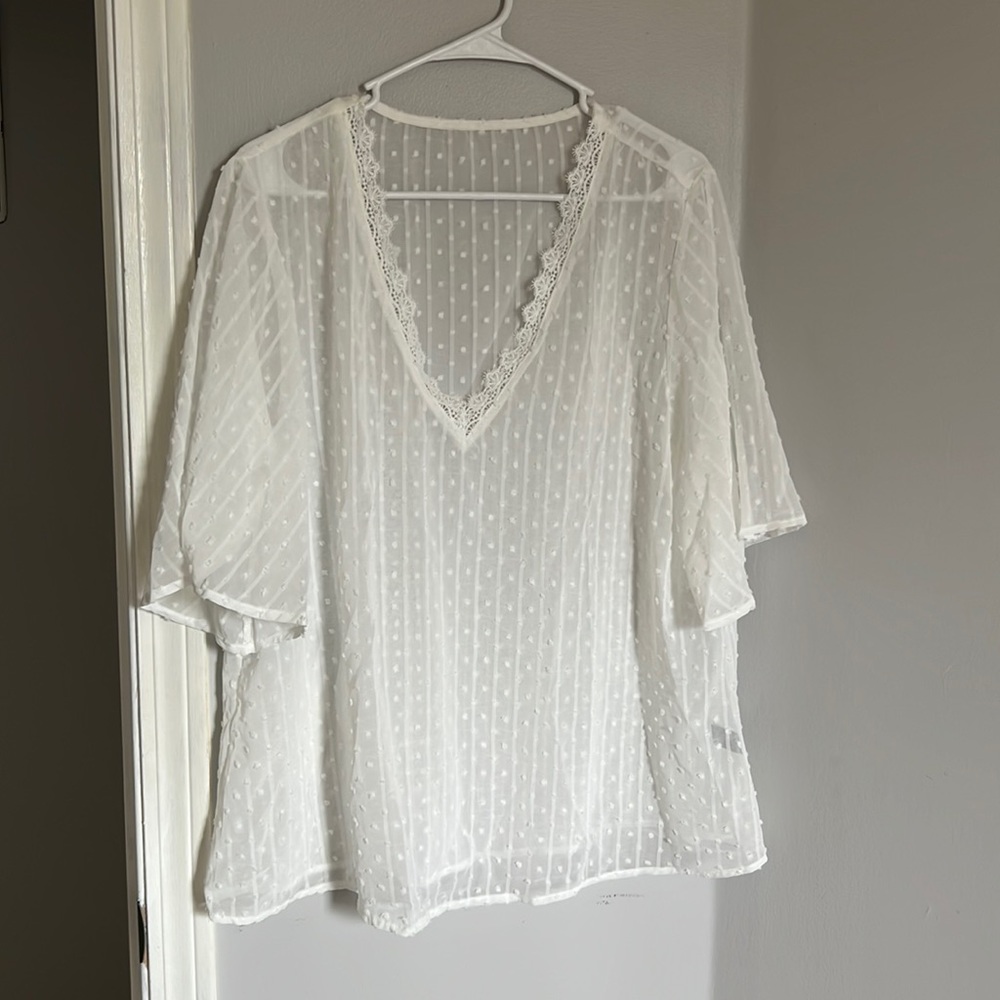 White sheer blouse